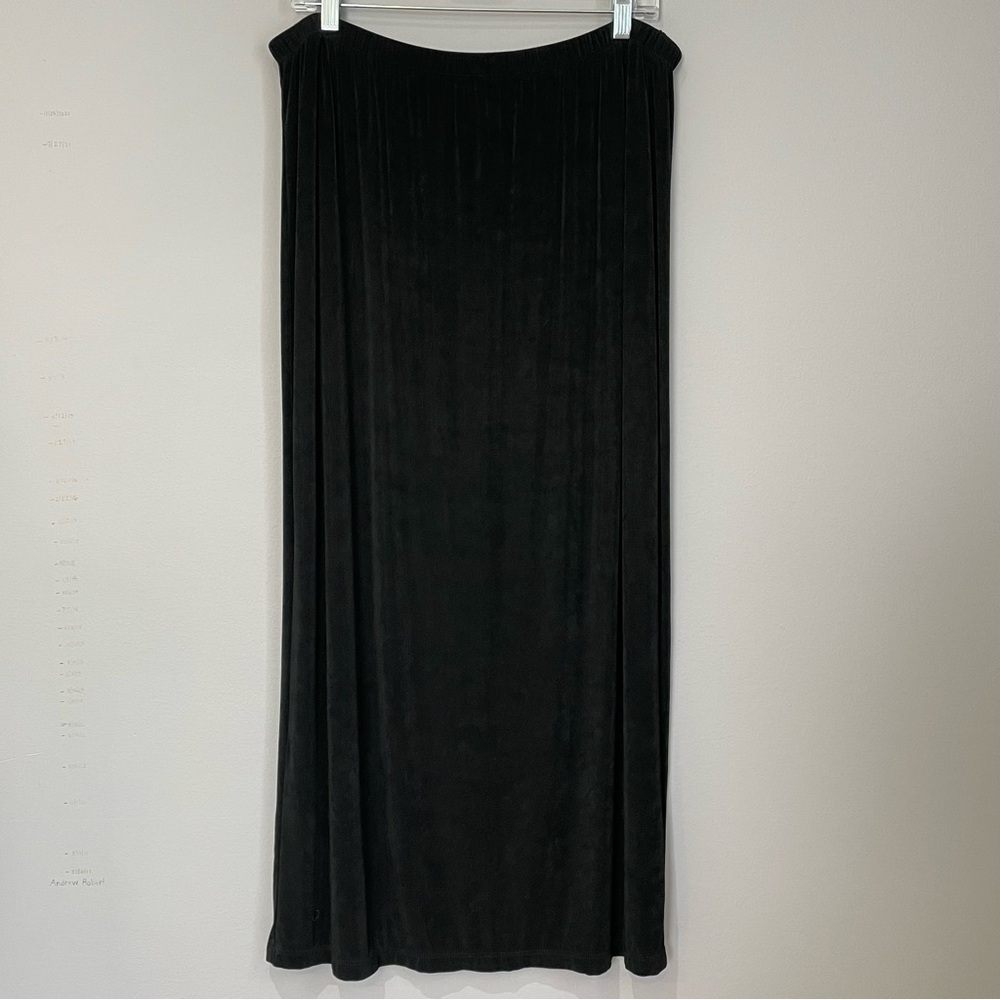 Citiknits Maxi Skirt Size 1X Black Elastic Waist Stretchy and Comfy Classic Knit